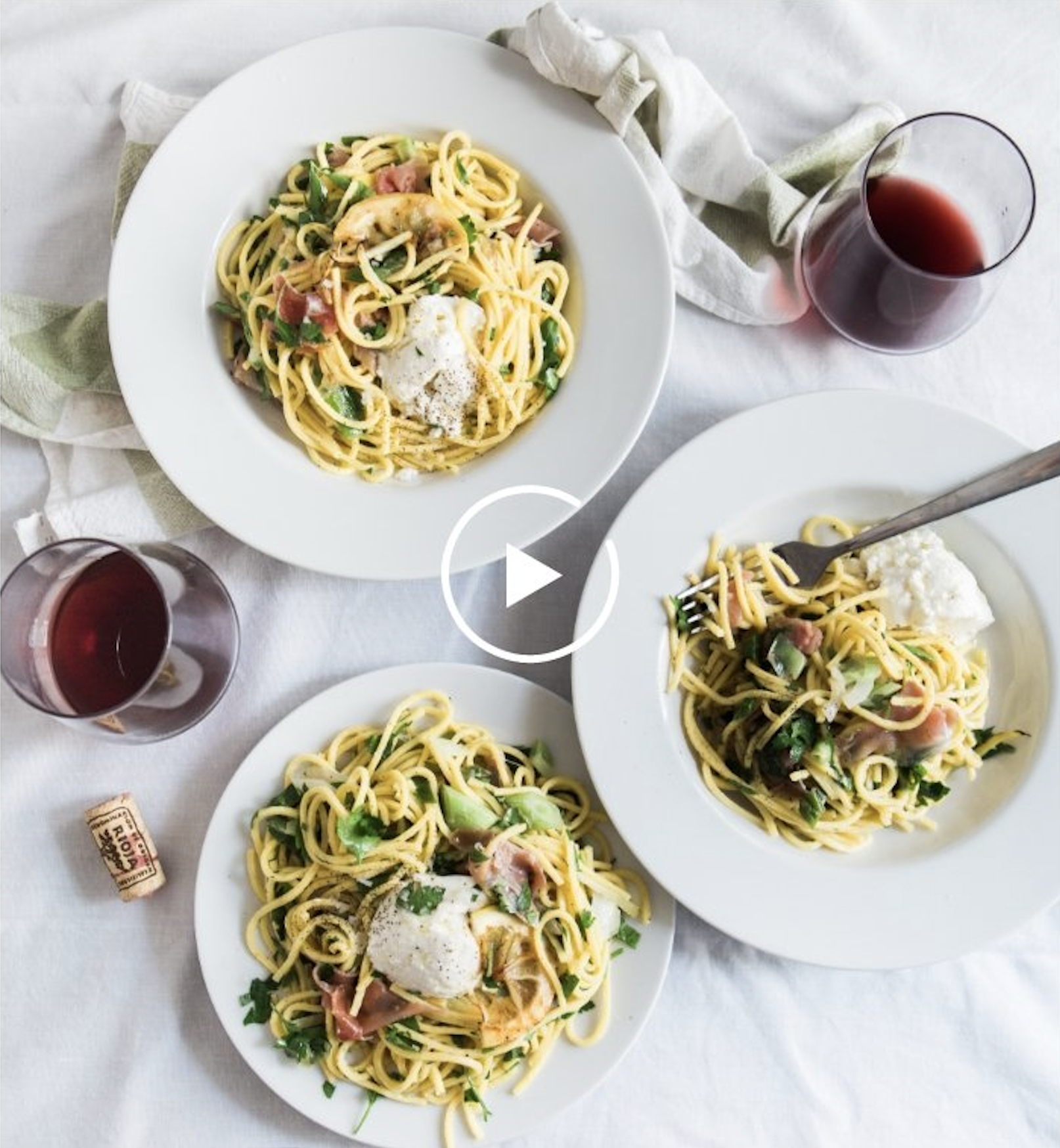 plato con pasta